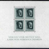 Germany 1937 Hitler's Culture Fund perf m/sheet unmounted mint but minor wrinkles SG MS635