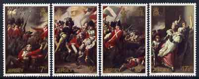 Jersey 1981 Bicent of Battle of Jersey - details of paintings by J S Copley set of 4 unmounted mint, SG 244-47