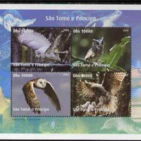 St Thomas & Prince Islands 2005 Owls perf sheetlet containing 4 values unmounted mint. Note this item is privately produced and is offered purely on its thematic appeal