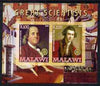 Malawi 2008 Great Scientists #8 - Franklin & Banks imperf sheetlet containing 2 values each with Rotary logo, unmounted mint