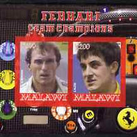 Malawi 2008 Ferrari Team Formula 1 Champions #2 - Berger & Alesi imperf sheetlet containing 2 values unmounted mint