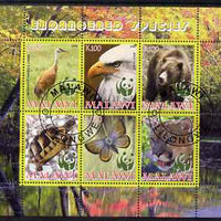 Malawi 2008 WWF - endangered Species perf sheetlet containing 6 values fine cto used