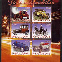 Malawi 2008 First Automobiles imperf sheetlet containing 6 values unmounted mint