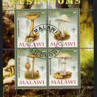 Malawi 2008 Fungi #2 perf sheetlet containing 4 values, each with Scout logo fine cto used