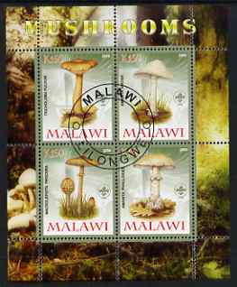 Malawi 2008 Fungi #2 perf sheetlet containing 4 values, each with Scout logo fine cto used