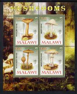 Malawi 2008 Fungi #2 perf sheetlet containing 4 values, each with Scout logo unmounted mint