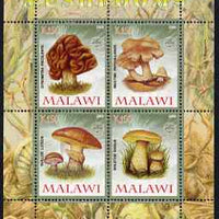 Malawi 2008 Fungi #3 perf sheetlet containing 4 values, each with Scout logo unmounted mint