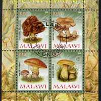 Malawi 2008 Fungi #3 perf sheetlet containing 4 values, each with Scout logo fine cto used