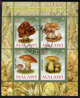 Malawi 2008 Fungi #3 perf sheetlet containing 4 values, each with Scout logo fine cto used