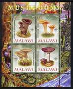 Malawi 2008 Fungi #4 perf sheetlet containing 4 values, each with Scout logo unmounted mint