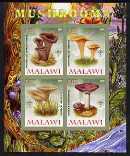 Malawi 2008 Fungi #4 imperf sheetlet containing 4 values, each with Scout logo unmounted mint