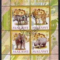 Malawi 2008 Animals of Africa #1 perf sheetlet containing 4 values, each with Scout logo fine cto used