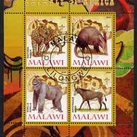 Malawi 2008 Animals of Africa #2 perf sheetlet containing 4 values, each with Scout logo fine cto used