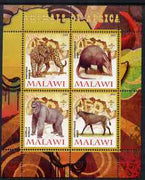 Malawi 2008 Animals of Africa #2 perf sheetlet containing 4 values, each with Scout logo unmounted mint