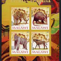 Malawi 2008 Animals of Africa #2 imperf sheetlet containing 4 values, each with Scout logo unmounted mint