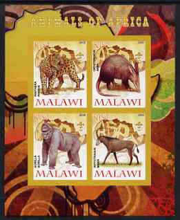 Malawi 2008 Animals of Africa #2 imperf sheetlet containing 4 values, each with Scout logo unmounted mint