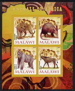 Malawi 2008 Animals of Africa #2 imperf sheetlet containing 4 values, each with Scout logo unmounted mint