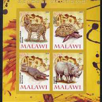 Malawi 2008 Animals of Africa #3 imperf sheetlet containing 4 values, each with Scout logo unmounted mint