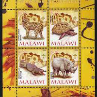 Malawi 2008 Animals of Africa #3 perf sheetlet containing 4 values, each with Scout logo unmounted mint