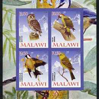 Malawi 2008 Birds #1 imperf sheetlet containing 4 values, each with Scout logo unmounted mint