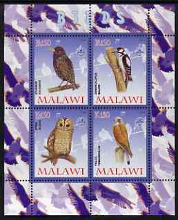 Malawi 2008 Birds #2 perf sheetlet containing 4 values, each with Scout logo unmounted mint