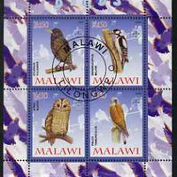 Malawi 2008 Birds #2 perf sheetlet containing 4 values, each with Scout logo fine cto used