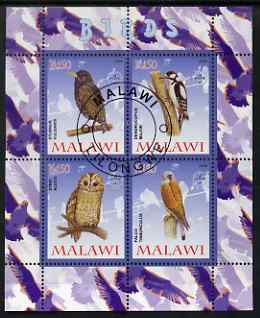 Malawi 2008 Birds #2 perf sheetlet containing 4 values, each with Scout logo fine cto used