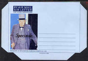 Great Britain 1974 Churchill Centenary Airletter form without inscription overprinted SPECIMEN, folded on 'fold lines' otherwise pristine