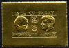 Pabay 1967 Churchill & Kennedy 1s larger format embossed in gold foil unmounted mint (Rosen PA69)