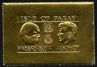 Pabay 1967 Churchill & Kennedy 1s larger format embossed in gold foil unmounted mint (Rosen PA69)