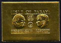 Pabay 1967 Churchill & Kennedy 1/2d larger format embossed in gold foil unmounted mint (Rosen PA65)