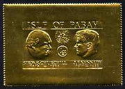 Pabay 1967 Churchill & Kennedy 1/2d larger format embossed in gold foil unmounted mint (Rosen PA65)