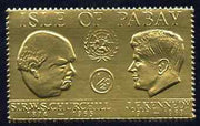 Pabay 1967 Churchill & Kennedy 1/2d value embossed in gold foil (perf) unmounted mint (Rosen PA57)