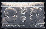 Pabay 1967 Churchill & Kennedy 1/2d value embossed in silver foil (perf) unmounted mint (Rosen PA70)