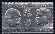 Pabay 1967 Churchill & Kennedy 1d value embossed in silver foil (perf) unmounted mint (Rosen PA71)