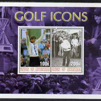 Myanmar 2001 Golf Icons (Nick Faldo & Sam Snead) perf sheetlet containing 2 values unmounted mint