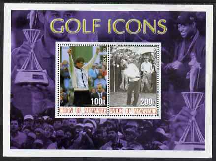 Myanmar 2001 Golf Icons (Nick Faldo & Sam Snead) perf sheetlet containing 2 values unmounted mint