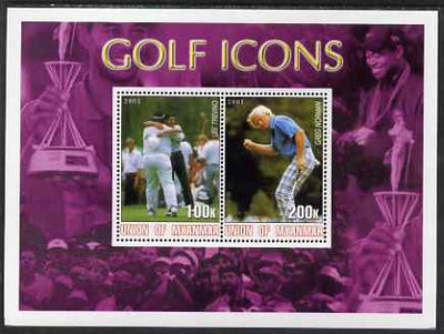 Myanmar 2001 Golf Icons (Lee Trevino & Greg Norman) perf sheetlet containing 2 values unmounted mint