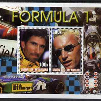 Myanmar 2001 Formula 1 (Damon Hill & Hackinenn) perf sheetlet containing 2 values unmounted mint