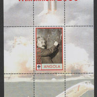 Angola 2000 Millennium 2000 - Einstein perf s/sheet (background shows Shuttle, Concorde & Scout Logo) unmounted mint
