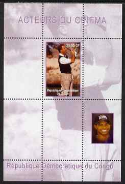 Congo 2000 Film Stars & Tiger Woods perf s/sheet #3 (Kevin Costner) unmounted mint