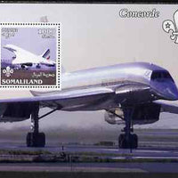 Somaliland 2002 Concorde perf m/sheet with Scout Logo unmounted mint