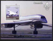 Somaliland 2002 Concorde perf m/sheet with Scout Logo unmounted mint