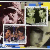 Somalia 2001 Icons of the 20th Century #03 - Elvis & Marilyn perf sheetlet containing 2 values with Spielberg & Greta Garbo in background unmounted mint