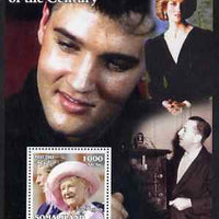 Somaliland 2002 A Tribute to the Woman of the Century #08 - The Queen Mother perf m/sheet also showing Walt Disney, Diana & Elvis, unmounted mint. Note this item is privately produced and is offered purely on its thematic appeal