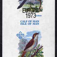 Calf of Man 1973 Europa opt'd on Birds imperf m/sheet (showing 12m Cuckoo & 50m Nightingale) unmounted mint with Scout logo, Rosen CA315MS