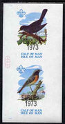 Calf of Man 1973 Europa opt'd on Birds imperf m/sheet (showing 5m Redstart & 20m Blackbird - from first printing without the birds' names) unmounted mint with Scout logo, Rosen CA313MS