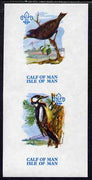 Calf of Man 1973 Birds imperf m/sheet (showing 3m Starling & 25m Woodpecker - from first printing without the birds' names) unmounted mint with Scout logo, Rosen CA312MS