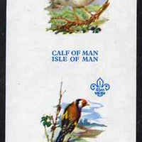 Calf of Man 1973 Birds imperf m/sheet (showing 10m Robin & 45m Goldfinch - from first printing without the birds' names) unmounted mint with Scout logo, Rosen CA314MS