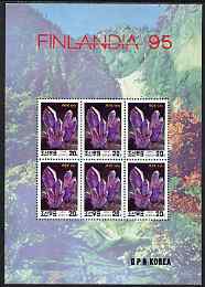 North Korea 1995 Finlandia perf m/sheet containing 6 x 20ch Minerals Stamp unmounted mint, SG MS N3513